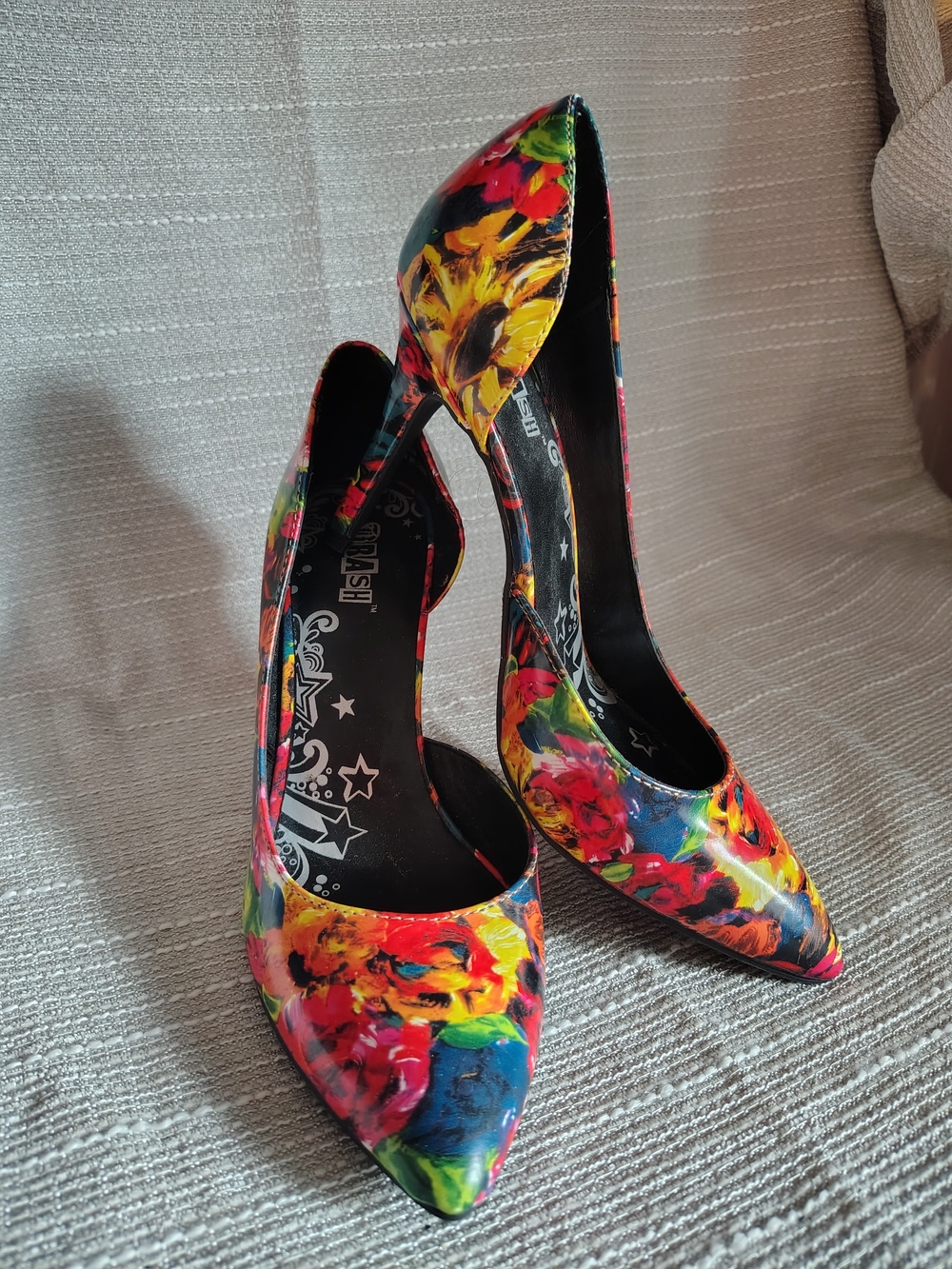 Brash Multicolor Floral Pointed-Toe Stiletto Pumps